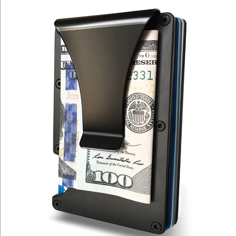 Men's minimalist money clip wallet stainless